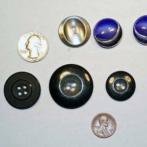 ORIGINAL ANTIQUE EASTERN EUROPEAN GARMENT BUTTONS MULTICOLOR 1930's Lot of 7pcs